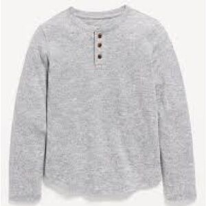 Cozy-Knit Long-Sleeve Striped Henley T-Shirt for Boys Old Navy Size XL 14-16